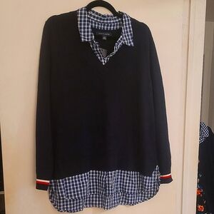 Tommy Hilfiger Cotton Layered Look Sweater, XXL